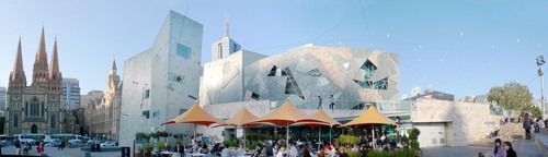 Melbourne Federation Square panorama photograph